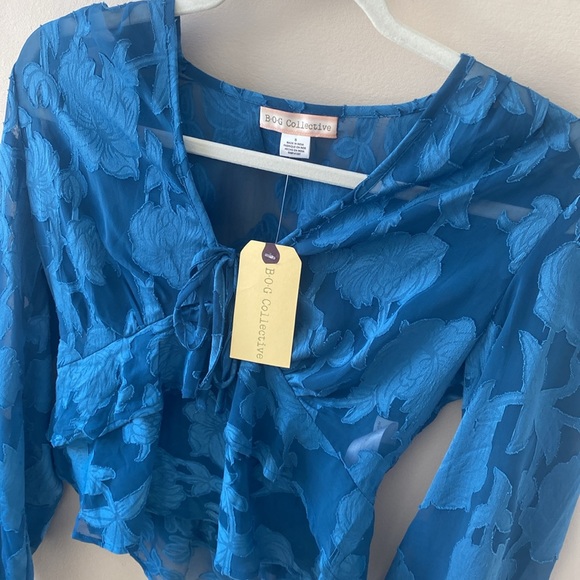 NWT BOG Collective Shear Floral Top - Picture 5 of 5
